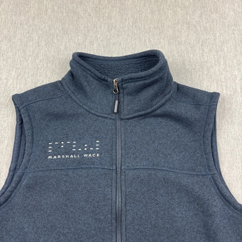 The North Face Sweater Vest Men Medium Blue Fleece Full Zip Outdoors Hiking Logo